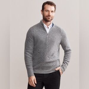 Rhone Walden Quarter Zip 90% Wool 10% Cashmere Waffle Knit Sweater Size M